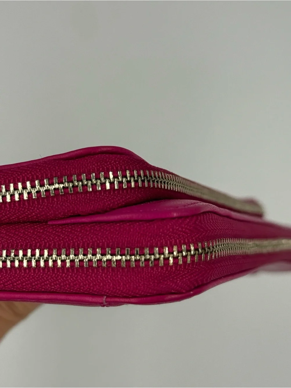 Coach Magenta Leather Zip Wristlet